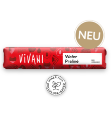 Melkesjokolade, Wafer Praliné, 40 g, økologisk, Vivani